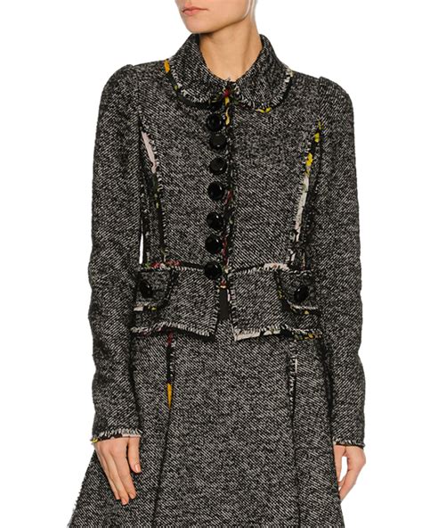 dolce and gabbana tweed coat